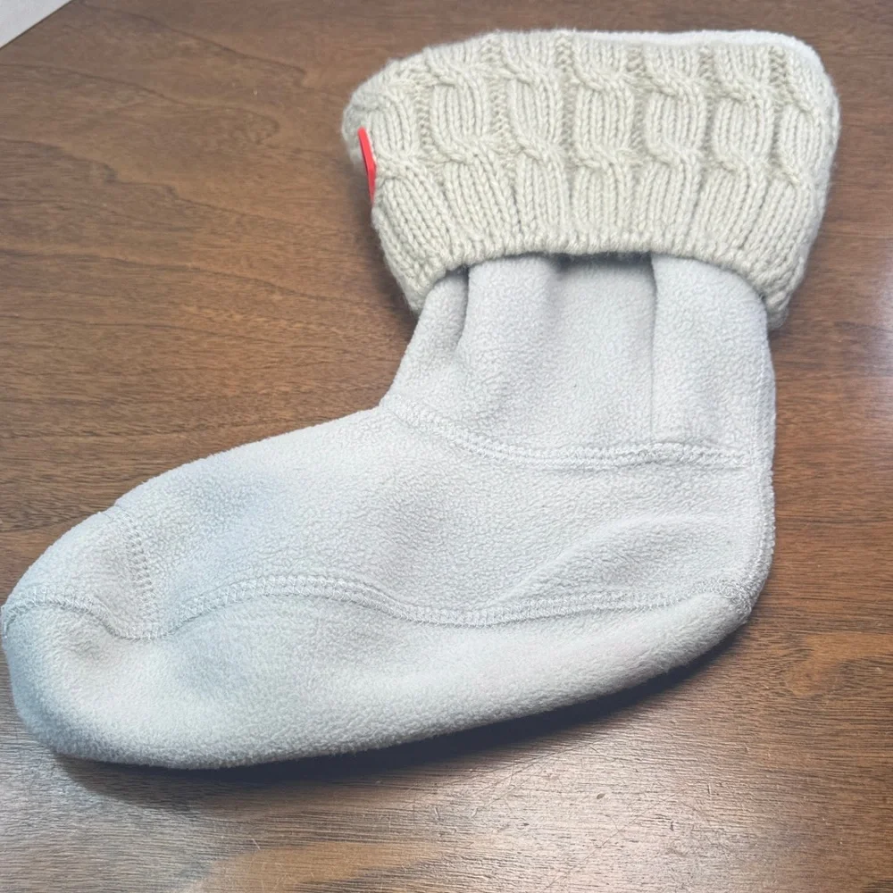 Hunter Short Sweater Fleece Boot Liner Socks, Gray, sz M (US Womens sz 5-7)